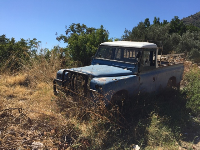 A Land Rover Series IIa 109" pickup, enjoying the strong Turkish sun